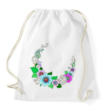 PRINTFASHION Indiai nyakék, színes - Sportzsák, Tornazsák - Fehér tornazsák