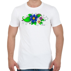 PRINTFASHION Indiai virág - Férfi póló - Fehér