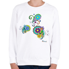 PRINTFASHION Indiai virágok - Gyerek pulóver - Fehér gyerek pulóver, kardigán