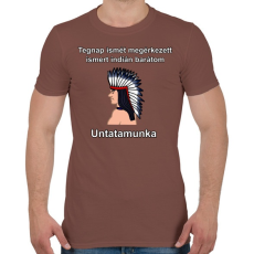 PRINTFASHION Indián barát - Férfi póló - Mogyoróbarna
