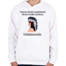 PRINTFASHION Indián barát - Gyerek kapucnis pulóver - Fehér gyerek pulóver, kardigán