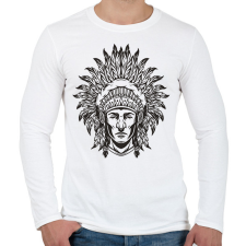PRINTFASHION Indián  - Férfi hosszú ujjú póló - Fehér férfi póló