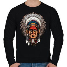 PRINTFASHION Indián  - Férfi pulóver - Fekete