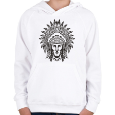 PRINTFASHION Indián  - Gyerek kapucnis pulóver - Fehér gyerek pulóver, kardigán
