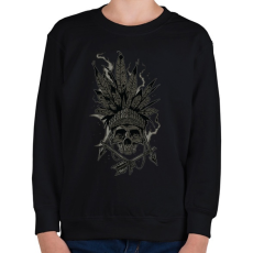 PRINTFASHION Indián koponya - Gyerek pulóver - Fekete