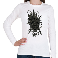 PRINTFASHION Indián koponya - Női hosszú ujjú póló - Fehér