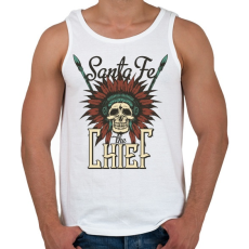 PRINTFASHION Indián koponya - Santa Fe - Férfi atléta - Fehér