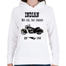 PRINTFASHION INDIAN MOTORCYCLE - Női kapucnis pulóver - Fehér