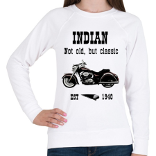 PRINTFASHION INDIAN MOTORCYCLE - Női pulóver - Fehér női pulóver, kardigán