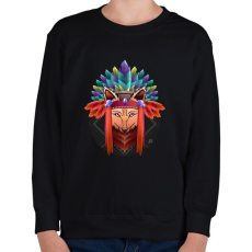 PRINTFASHION Indián róka - Gyerek pulóver - Fekete