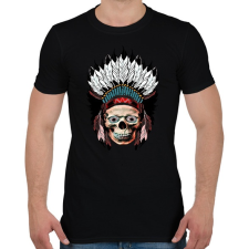 PRINTFASHION indian skull - Férfi póló - Fekete férfi póló