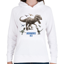 PRINTFASHION Indominus Rex - Női kapucnis pulóver - Fehér női pulóver, kardigán