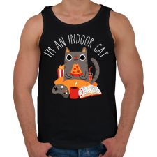 PRINTFASHION Indoor cat - Férfi atléta - Fekete atléta, trikó