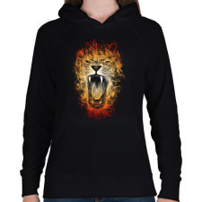 PRINTFASHION Inferno - Női kapucnis pulóver - Fekete női pulóver, kardigán