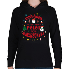 PRINTFASHION Infláció és karácsony - Női kapucnis pulóver - Fekete