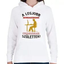 PRINTFASHION Informatikus férfi szülinapja február - Női kapucnis pulóver - Fehér női pulóver, kardigán