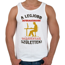 PRINTFASHION Informatikus férfi szülinapja március - Férfi atléta - Fehér atléta, trikó