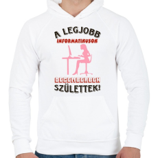 PRINTFASHION Informatikus nő szülinapja december - Férfi kapucnis pulóver - Fehér