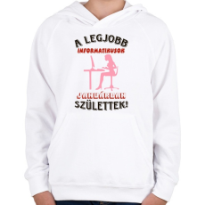 PRINTFASHION Informatikus nő szülinapja január - Gyerek kapucnis pulóver - Fehér