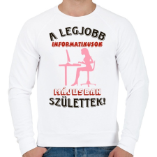 PRINTFASHION Informatikus nő szülinapja május - Férfi pulóver - Fehér férfi pulóver, kardigán