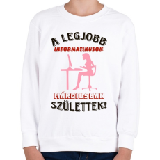 PRINTFASHION Informatikus nő szülinapja március - Gyerek pulóver - Fehér