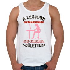 PRINTFASHION Informatikus nő szülinapja szeptember - Férfi atléta - Fehér atléta, trikó