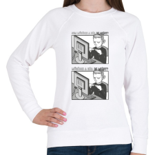 PRINTFASHION Informatikus_ - Női pulóver - Fehér női pulóver, kardigán