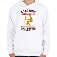 PRINTFASHION Informatikus szülinapja szeptember - Gyerek kapucnis pulóver - Fehér