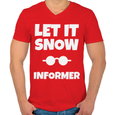 PRINTFASHION INFORMER - Férfi V-nyakú póló - Piros férfi póló