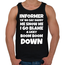 PRINTFASHION INFORMER SNOW DALSZÖVEG - Férfi atléta - Fekete atléta, trikó