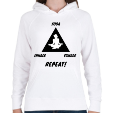 PRINTFASHION Inhale Exhale Repeat - Női kapucnis pulóver - Fehér női pulóver, kardigán