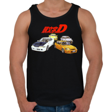 PRINTFASHION Initial D - Férfi atléta - Fekete