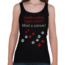 PRINTFASHION inkább a pólóm legyen szőrös - Női atléta - Fekete női trikó