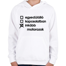 PRINTFASHION inkább - Gyerek kapucnis pulóver - Fehér