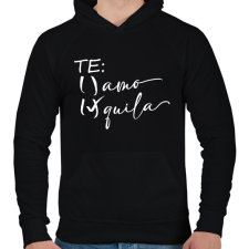 PRINTFASHION Inkább tequila, mint te amo - Férfi kapucnis pulóver - Fekete férfi pulóver, kardigán