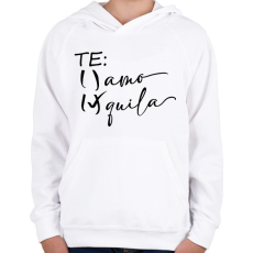 PRINTFASHION Inkább tequila, mint Te amo - Gyerek kapucnis pulóver - Fehér