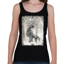 PRINTFASHION Inktober 2025 - A szörnyszarvas - Női atléta - Fekete női trikó