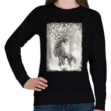 PRINTFASHION Inktober 2025 - A szörnyszarvas - Női pulóver - Fekete