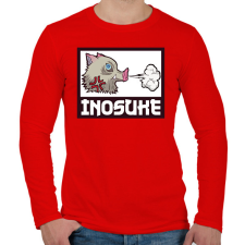 PRINTFASHION Inosuke - Férfi hosszú ujjú póló - Piros férfi póló