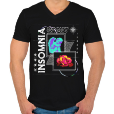 PRINTFASHION Insomnia - Férfi V-nyakú póló - Fekete