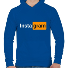 PRINTFASHION Insta Gram - Férfi kapucnis pulóver - Királykék férfi pulóver, kardigán