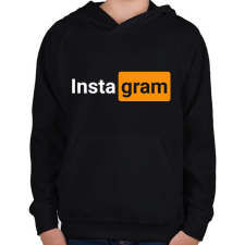 PRINTFASHION Insta Gram - Gyerek kapucnis pulóver - Fekete gyerek pulóver, kardigán