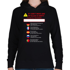 PRINTFASHION Instructions - Női kapucnis pulóver - Fekete