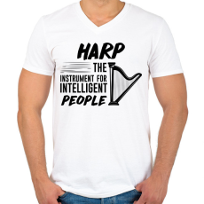PRINTFASHION Intelligens emberek hangszere - Hárfa - Férfi V-nyakú póló - Fehér