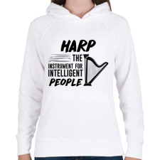 PRINTFASHION Intelligens emberek hangszere - Hárfa - Női kapucnis pulóver - Fehér női pulóver, kardigán