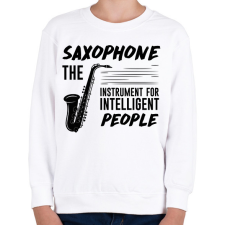 PRINTFASHION Intelligens emberek hangszere - Szaxofon - Gyerek pulóver - Fehér gyerek pulóver, kardigán