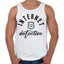 PRINTFASHION Internet detektív - Férfi atléta - Fehér atléta, trikó