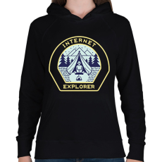 PRINTFASHION Internet explorer - Női kapucnis pulóver - Fekete