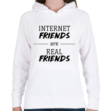 PRINTFASHION Internet friends - Női kapucnis pulóver - Fehér