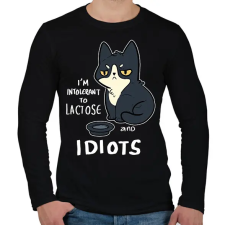 PRINTFASHION Intolerant to idiots - Férfi hosszú ujjú póló - Fekete férfi póló